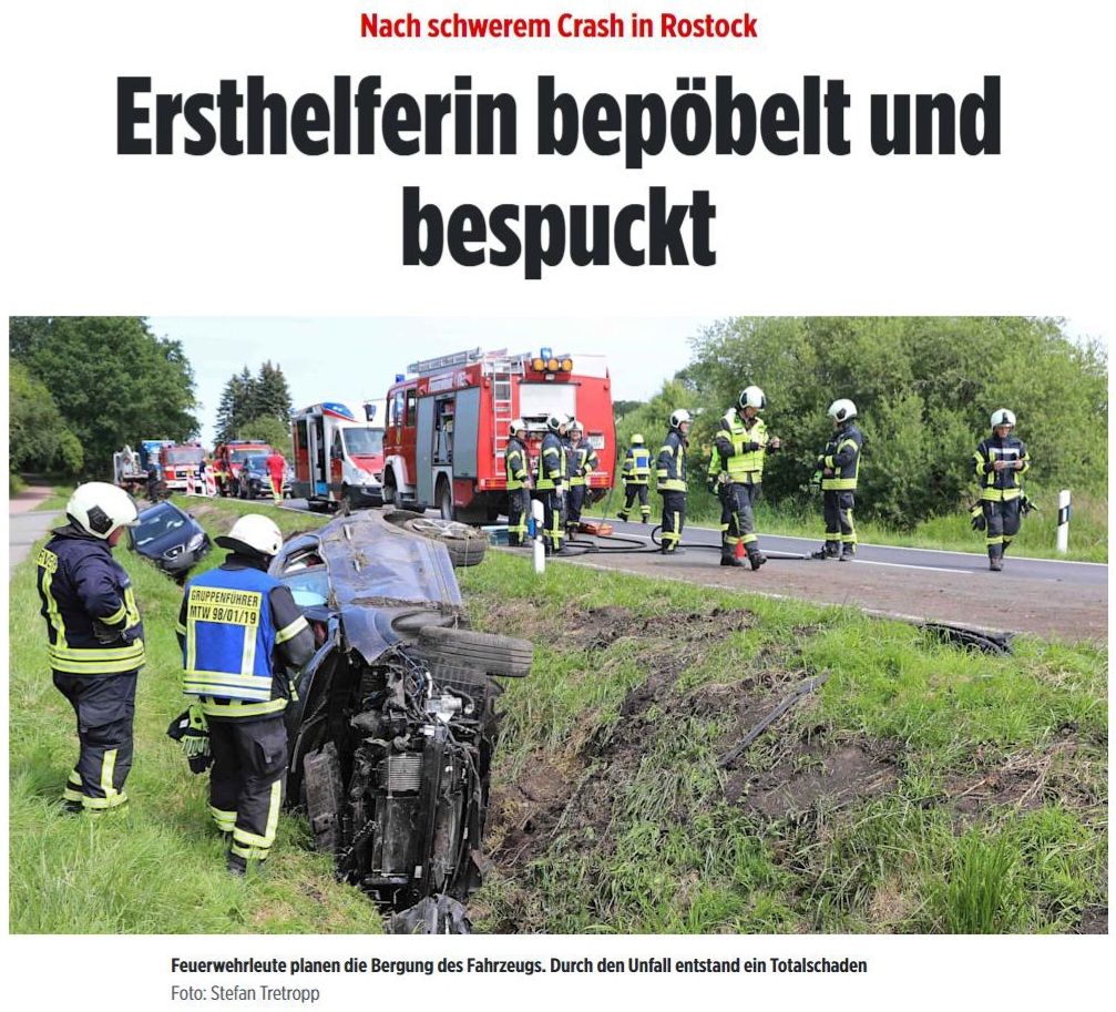 Einsatzberich 16/2024:  Verkehrsunfall, bepöbelte Ersthelfer